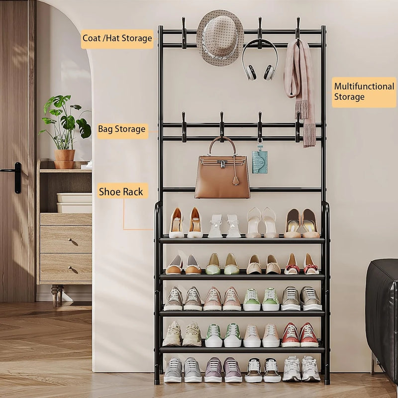 Standing Coat And Shoe Rack